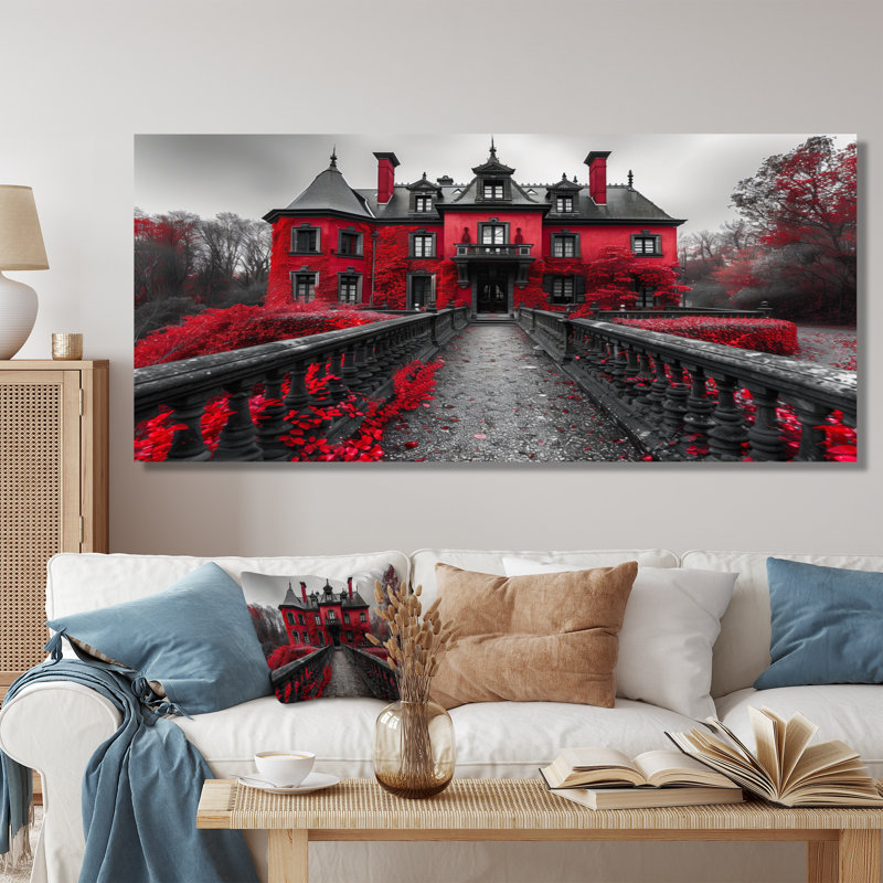 Forsman - Chateaus, impression d'art mural, Cadre flottant brun, H 28 po x l 60 po