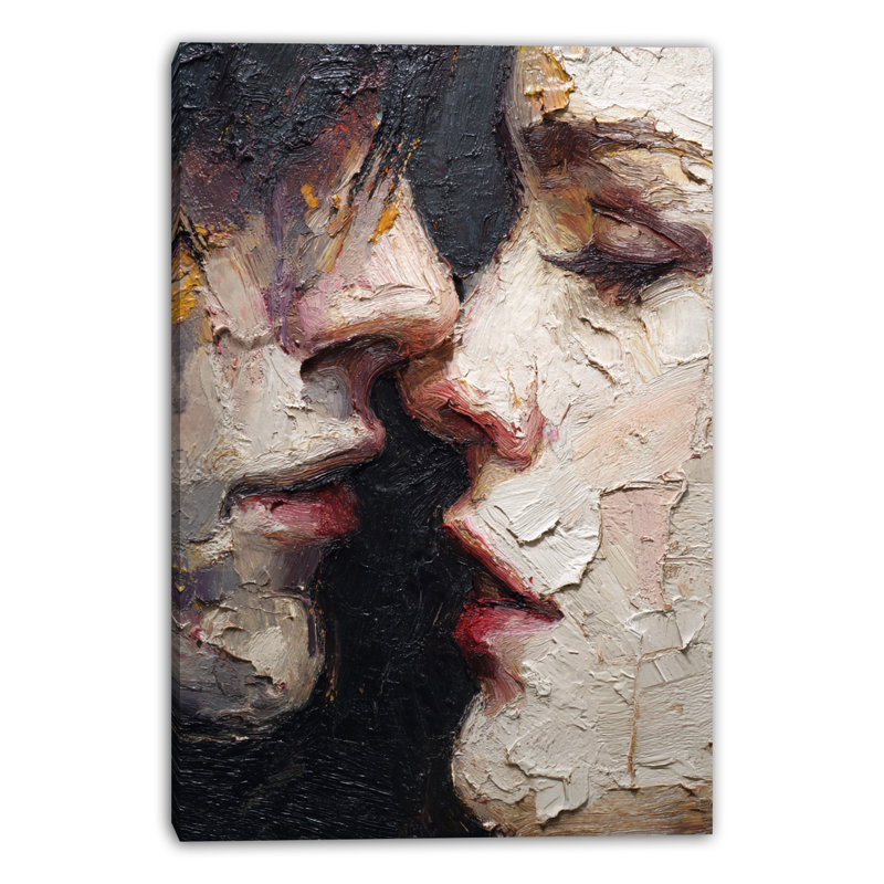 «Fractured Kiss», art mural sur toile tendue, L 36 po x H 48 po x P 1,5 po