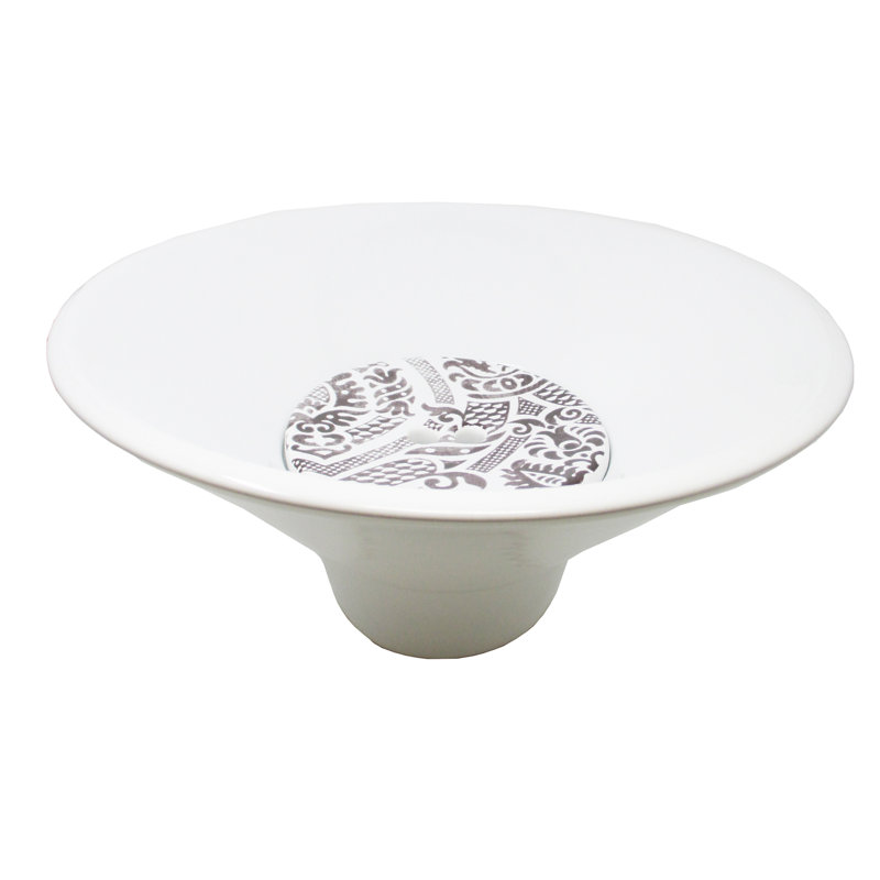 WS Bath Collections Deco 17.7'' Ceramic Circular Bathroom Sink, Damasco 2