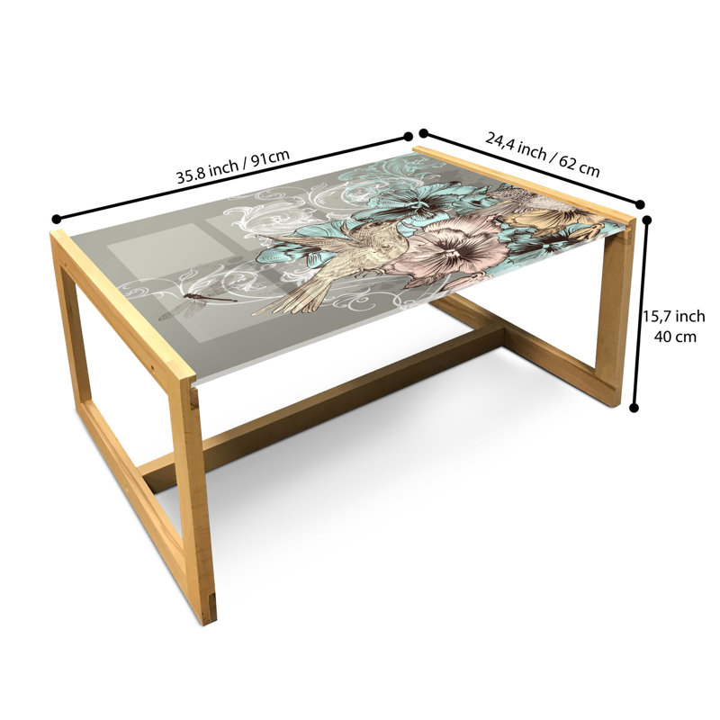 Jamia Trestle Coffee Table, 40cm H x 91cm W x 62cm D