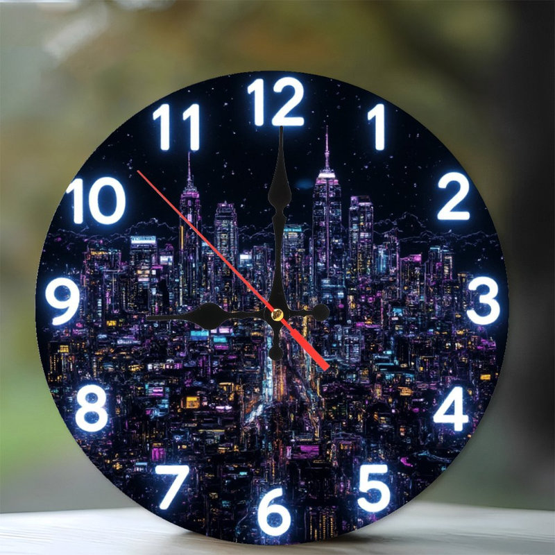Horloge avec effet néon