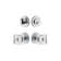 Viaggio Circolo Linen Texture Rosette Complete Entry Set with Quadrato Crystal Knob