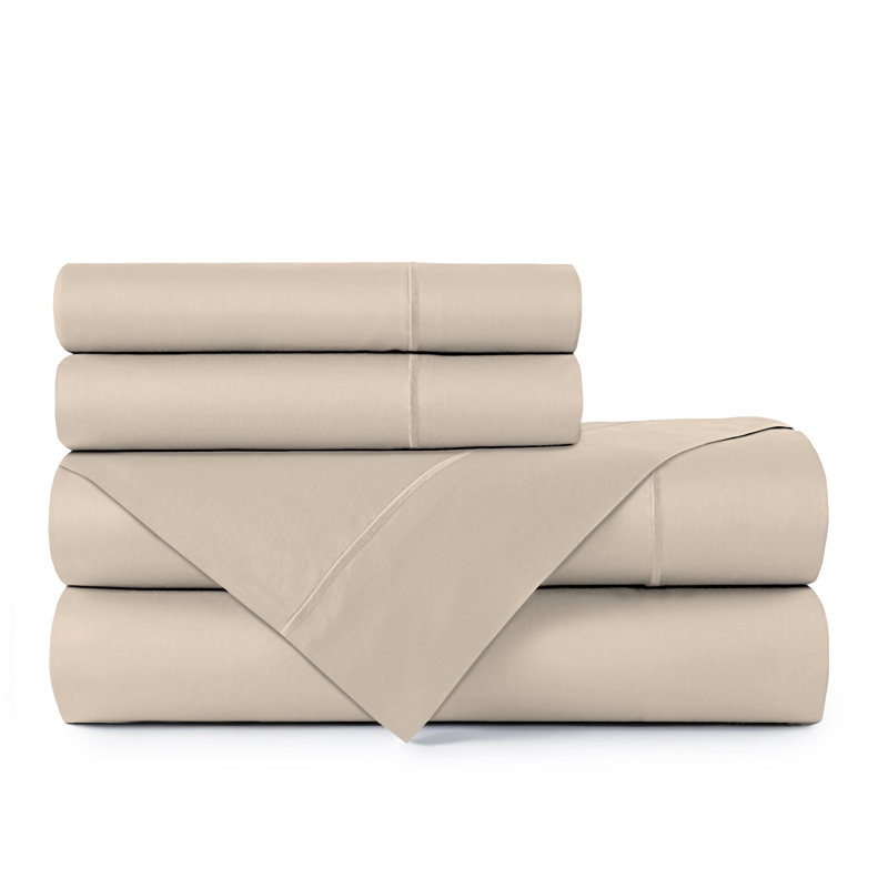 Ensemble de draps 100% flanelle de coton Queribus, Très grand, Ivoire, Geometric