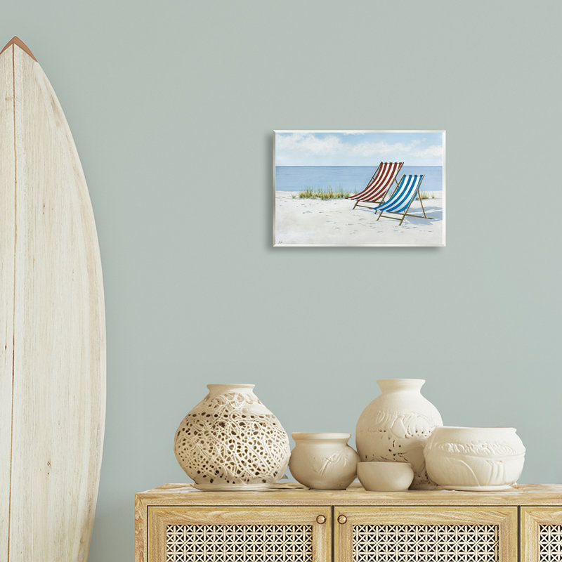 Art sur plaque de chaises de plage sereine par Max Maxx, H 10 po x l 15 po