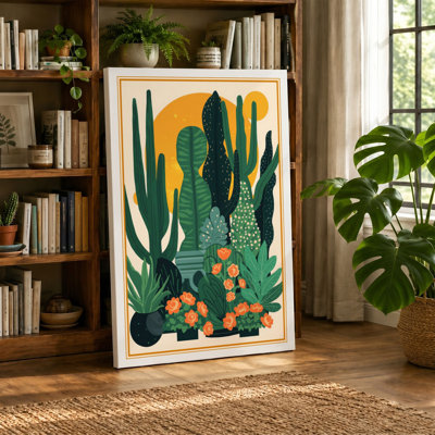 Desert Landscape Botanical - Wrapped Canvas