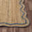Ayanne Hand-Braided Scalloped Jute Gray Indoor Area Rug with Non-skid Backing-1674912867