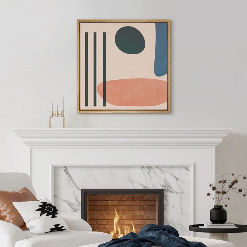 «Geometric», reproduction encadrée sur toile, Naturel, H 24 po x l 24 po