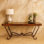 Hand-forged Iron Console Table: Hammered Copper Top, Rustic Entryway Decor