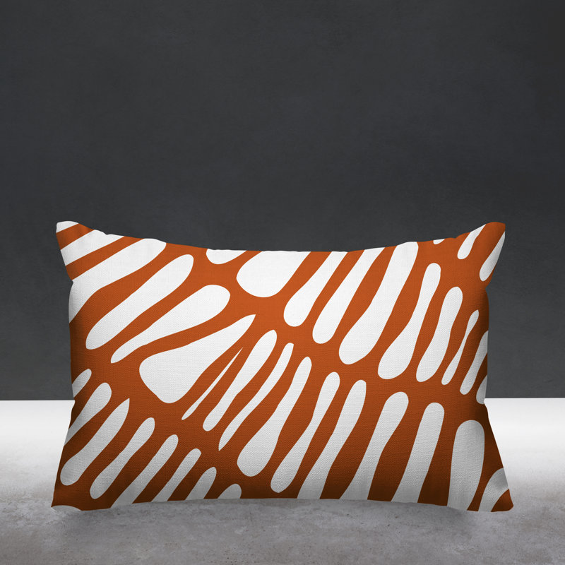 Housse de coussin rectangulaire pour l'extérieur Tribal, Orange brûlé