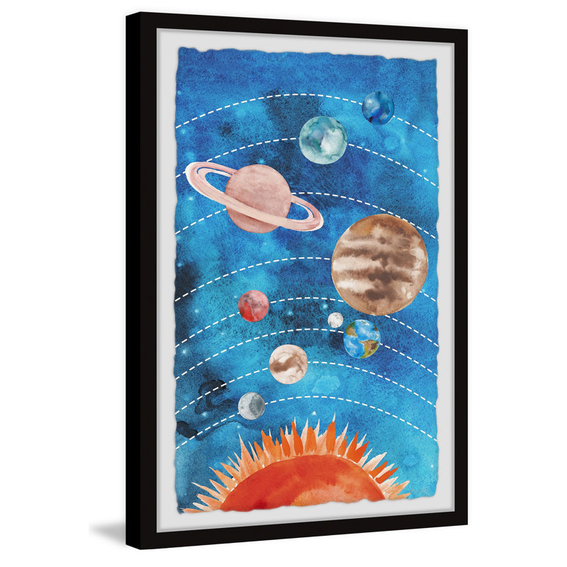 Garrity Orbiting Planets Framed Print, 24" H x 16" W x 1.5" D