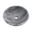 Lavabo vasque en marbre gris naturel, semi-poli, fini à la main, idéal pour la salle de bain 15,7 pouces de diamètre, 5,9 de hauteur, pièce solide