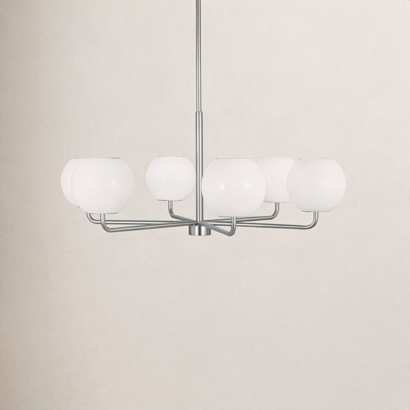 Lustre à 6 lumières Jorund, Nickel brossé, Non