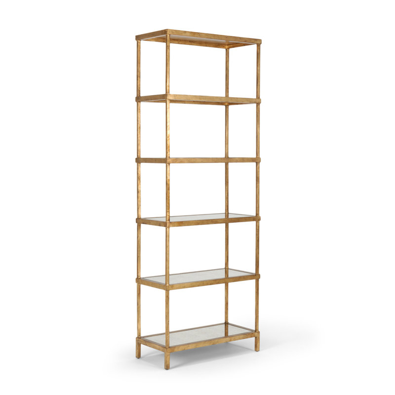 6-Tier Etagere Bookcase 82"H X 30"W, Gold