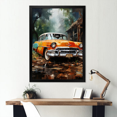 Charme de voiture symbolique rétro sur toile