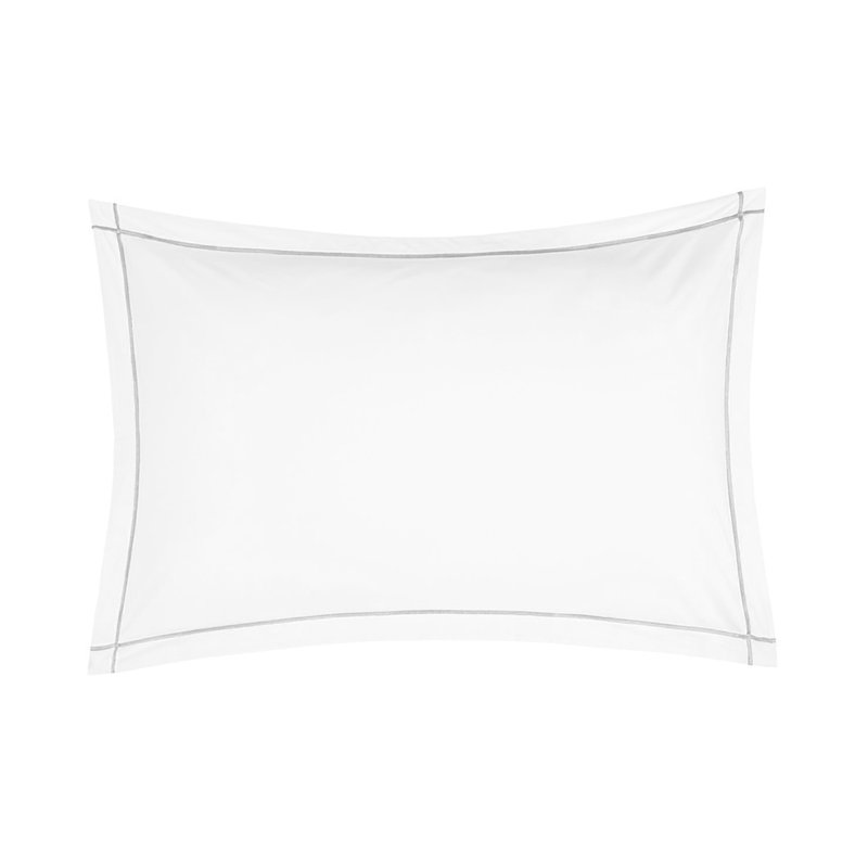 Classic Hotel 100% Cotton Shams, white/ silver, Standard