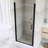 34"W X 72" H Pivot Semi-Frameless Shower Door in Matte Black Finish-112343074