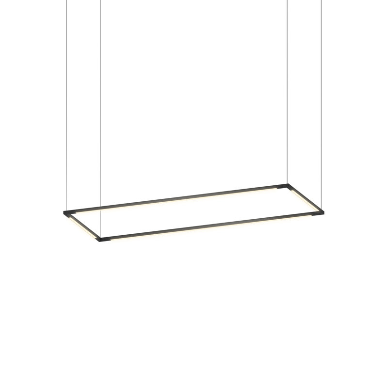 Z-Bar 1 - Light LED Pendant, 0.5" H x 38.4" W x 14.1" D, Matte Black