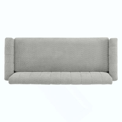 Canapé moderne à causeuse, causeuse à dossier biscuit en tissu Boucle avec accoudoirs carrés et siège à coussin simple, canapé rembourré 2 places pour le salon et la chambre à coucher