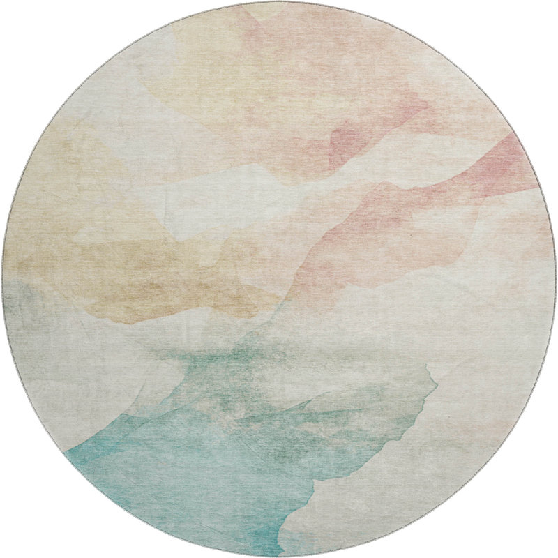 Premium Machine Washable Jacquez AMF1797 Modern Rug, Round 8'