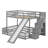 Twin Over Full Solid Pine Wood Bunk Bed – Slide, Storage Staircase & Safety Guardrails-44278673