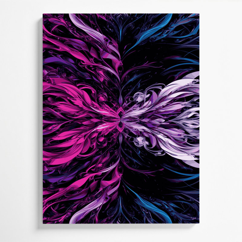 Art numérique sur toile, "Abstraction numérique 92", H 8 po x l 10 po