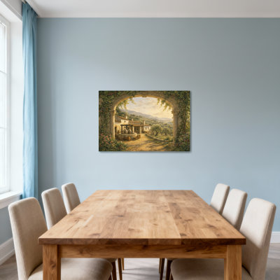 Scène de paysage de village rustique