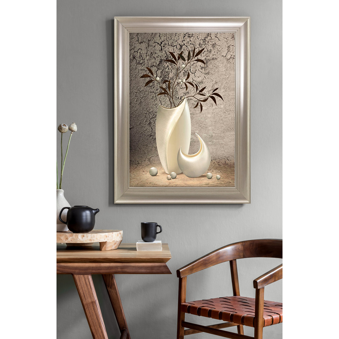 Gerahmtes Poster Champagne Vase I