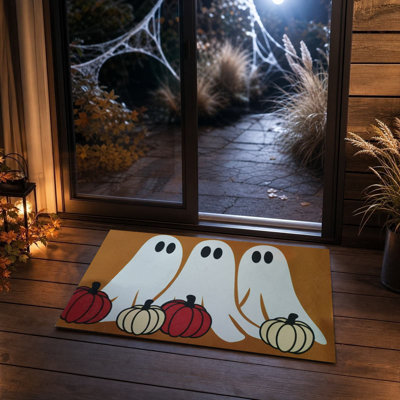Paillasson d'Halloween fantaisie et tapis de citrouille
