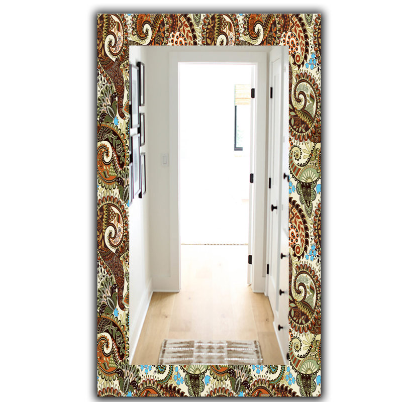 Miroir mural 13 motif cachemire, H 39,4 po x l 29,5 po