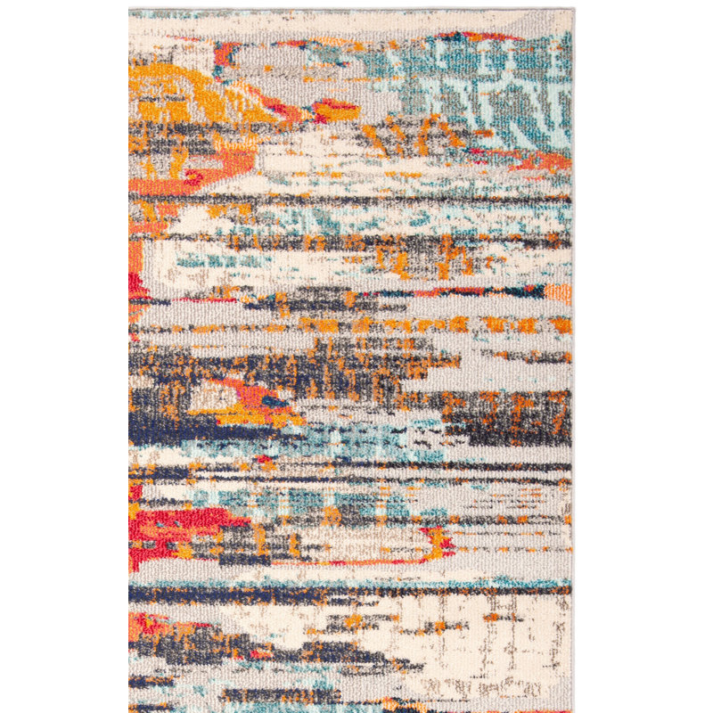 Riccio Abstract Ivory/Multi Area Rug, Square 6'7"