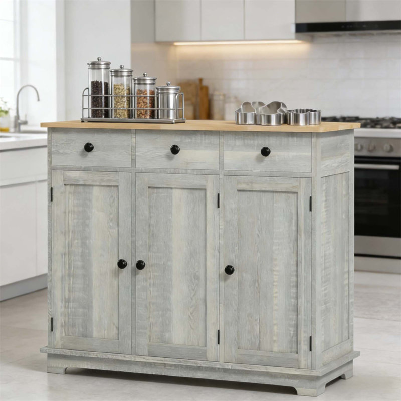Armoire d'appoint polyvalente pour hall d'entrée avec tablettes réglables et grands tiroirs pour l'organisation de la maison