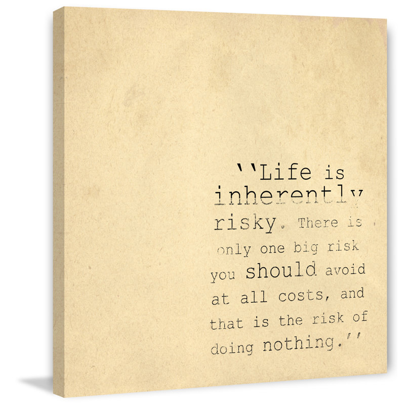 « Life is intrinsèquement risqué »-impression sur toile, H 12 po x l 12 po x P 1,5 po