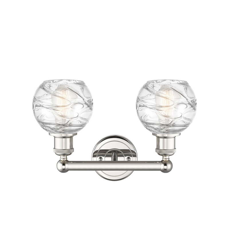 Éclairage pour meuble-lavabo 2 lumières 15 po Cambria, Nickel poli, Transparent