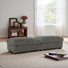 Repose-pieds rectangulaire en flanelle de fourrure de lapin gris clair
