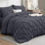 Microfiber Pintuck Duvet Cover Set – 2 Pillowcases-124003307-124003304