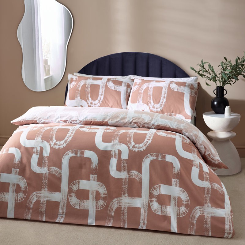 Ariaana Cotton Blend Abstract Duvet Cover Set with Pillowcases Included, Single - 1 Standard Pillowcase