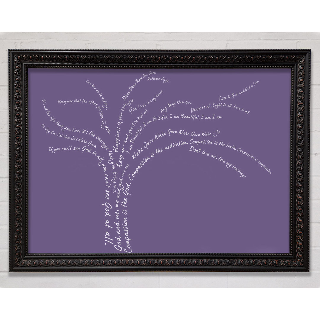 Love Quote The Love Tree Lilac - Einzelbildrahmen Kunstdrucke