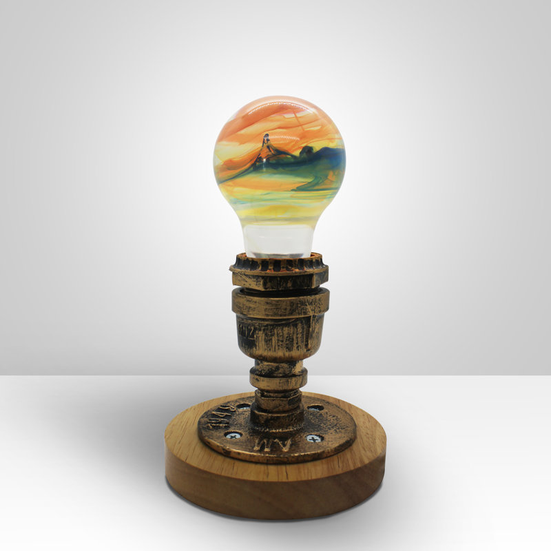 Lampe de table en bois 9,8 po Ghugas
