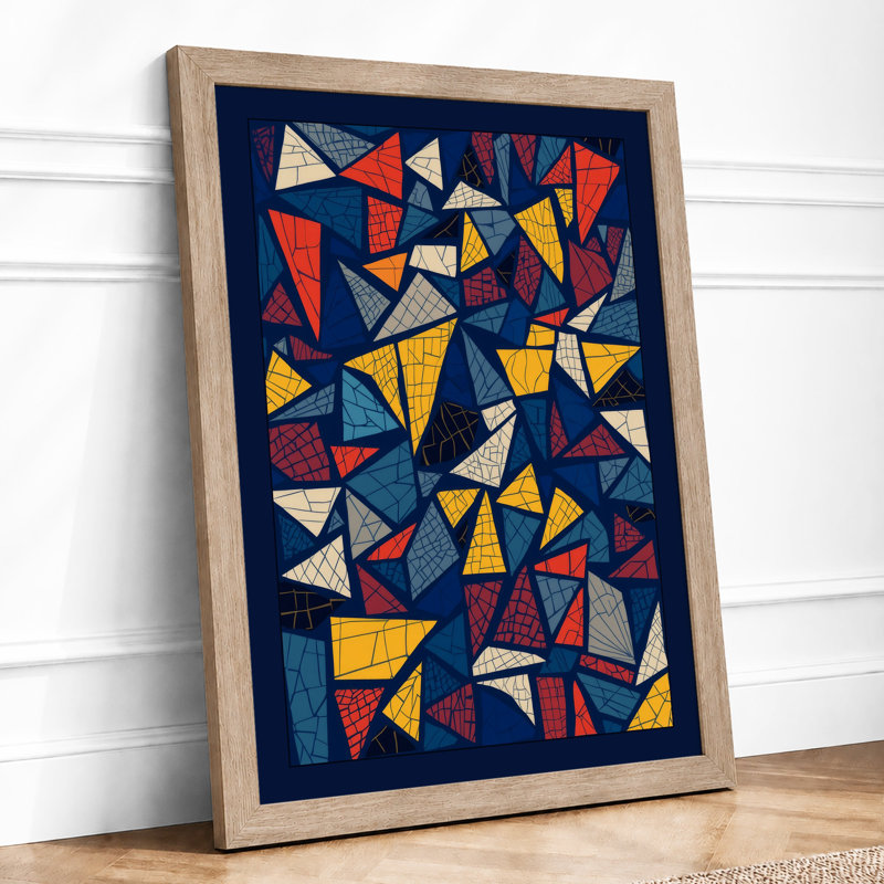 Scattered Geometry Geometric - Print, A2 - 59.4 x 42.0 cm, Oak
