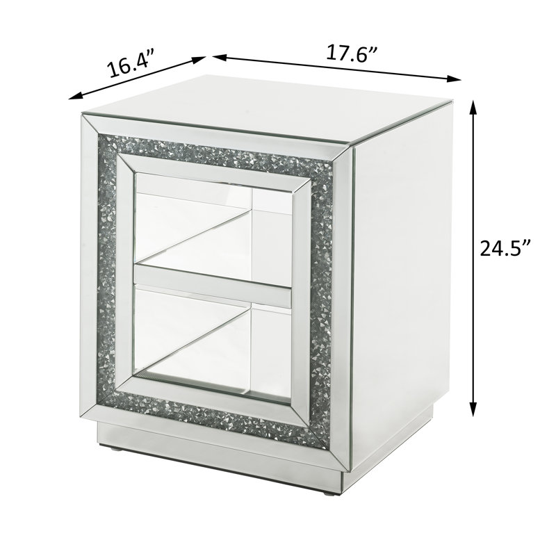 Lisle Mirrored Glass Top End Table