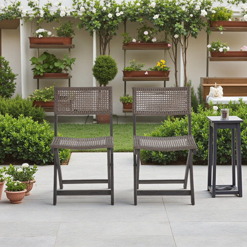  Chaise bistro Hillside, ensemble de 2, Brun / Gris