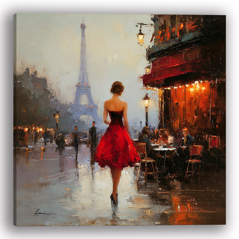 «Evening Lights in Paris», art mural sur toile tendue, H 20 po x l 20 po