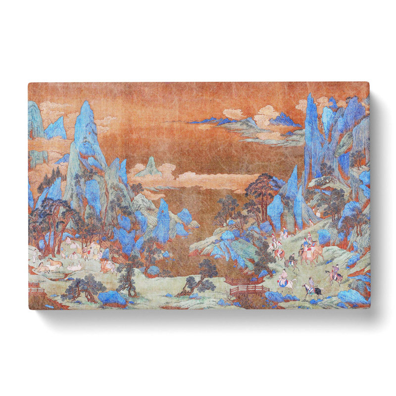 Silk Road Travellers by Qiu Ying - Wrapped Canvas Painting, 35cm H x 50cm W x 3cm D