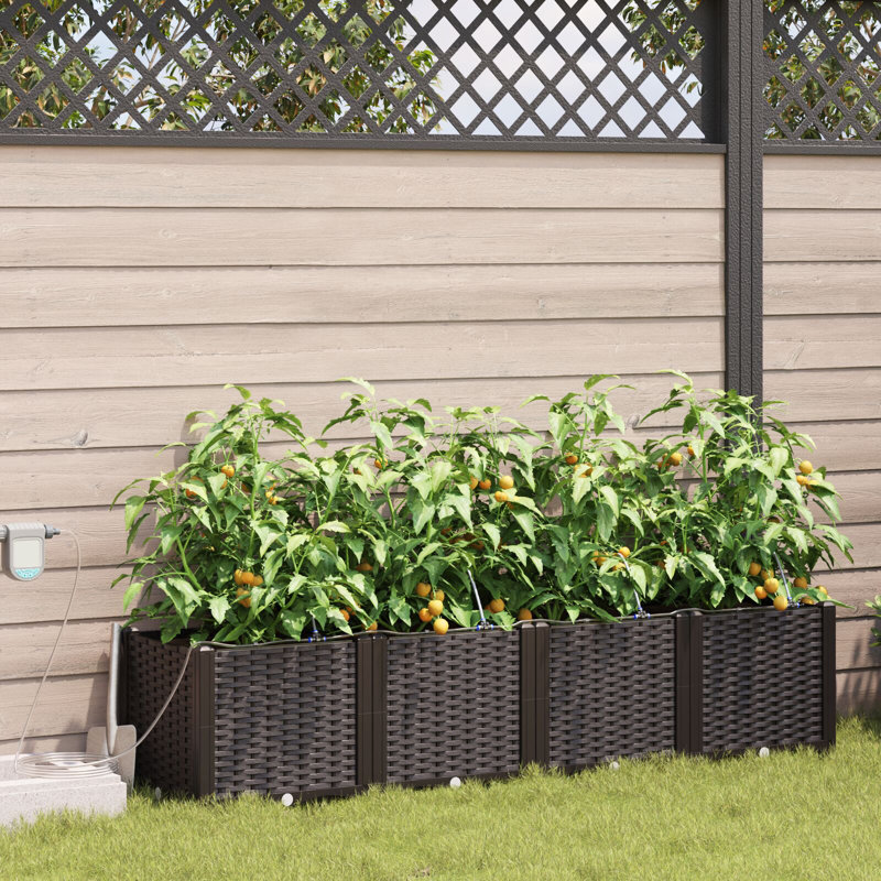 Garden Planter Polypropylene Large Planters, Brown, 37.5cm H x160cm W x 40cm D