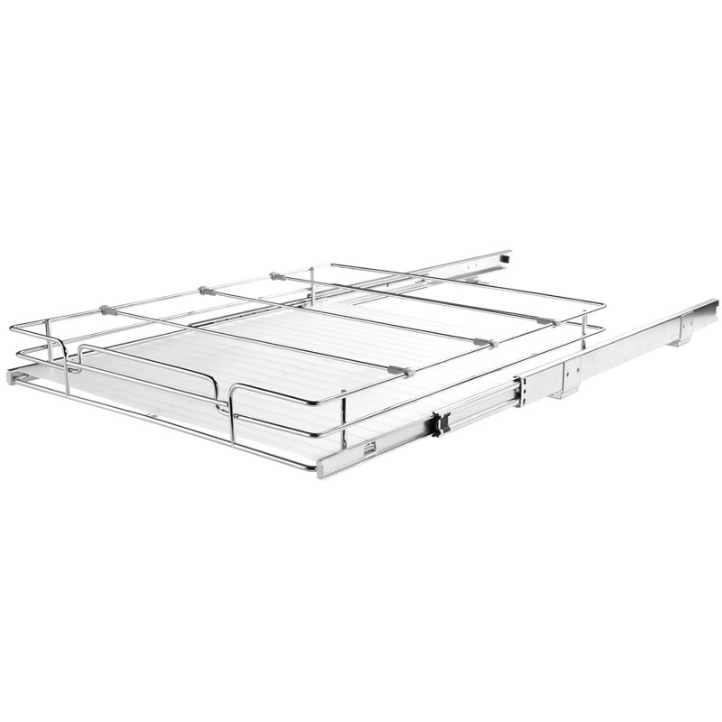 Pull Out Cabinet Storage Solution, Heavy Duty Slide Pantry Shelves, 14"wx21"dx2.5"h, Detachable Tray For Easy Cleaning, High - Quality Metal Drawers Under Sink, Shelf, 17"wx22"dx7"h Install Size,