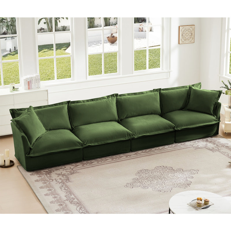 4 Seater Sofa Couch, Green