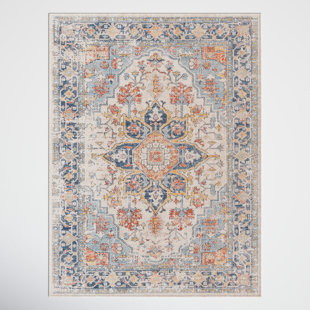 Round rug - Santi (blue/beige) 