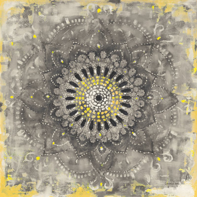 Gray Concentric Mandala by Danhui Nai - Wrapped Canvas Painting