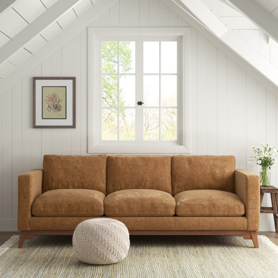 Burwell 89" Genuine Leather Square Arm Sofa