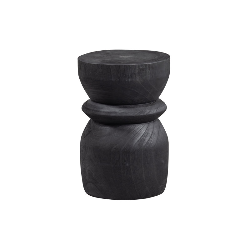 Bikkel Solid Wood Accent Stool, Black